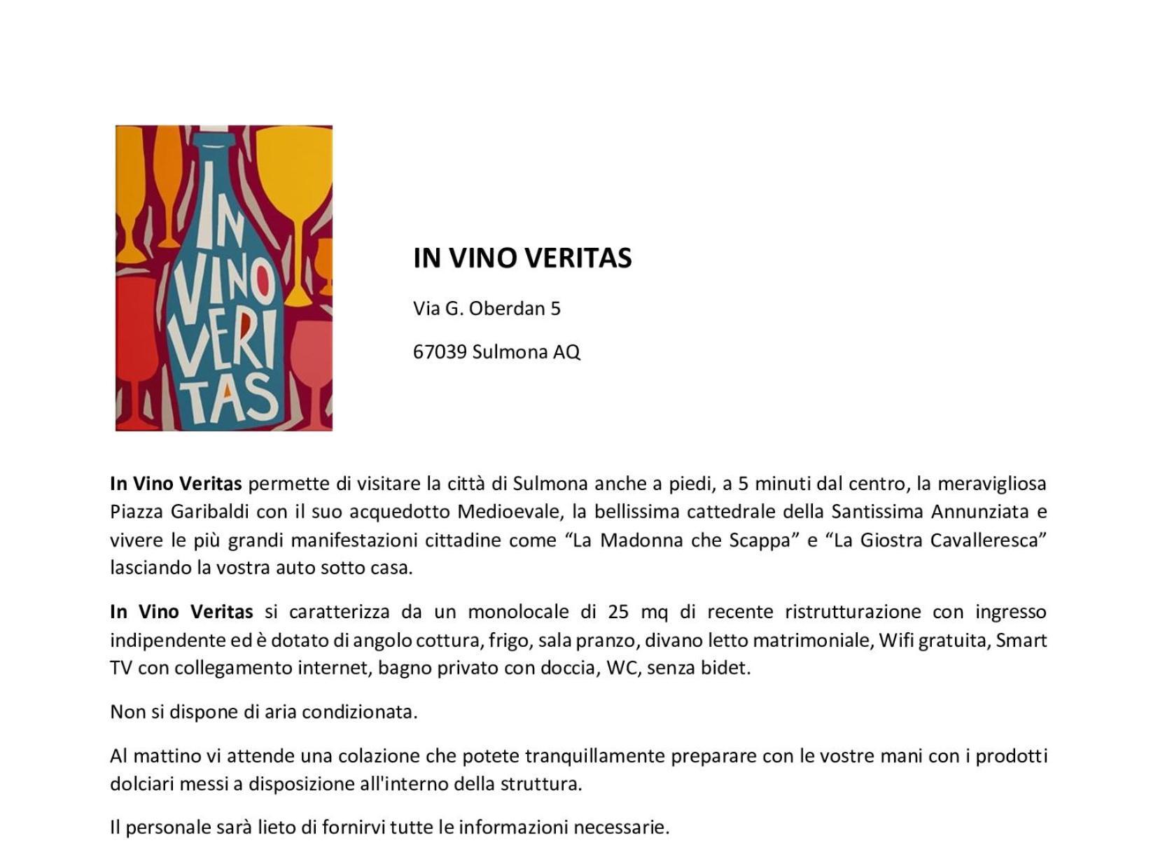 In Vino Veritas 술모나 외부 사진